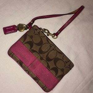 Coach Wristlet - Brown & Pink